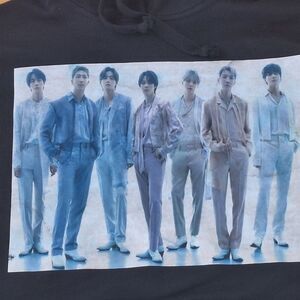 BTS Korean K Pop Band Hoodie Sweatshirt Unisex Large by Jon Lauren Apparel Black